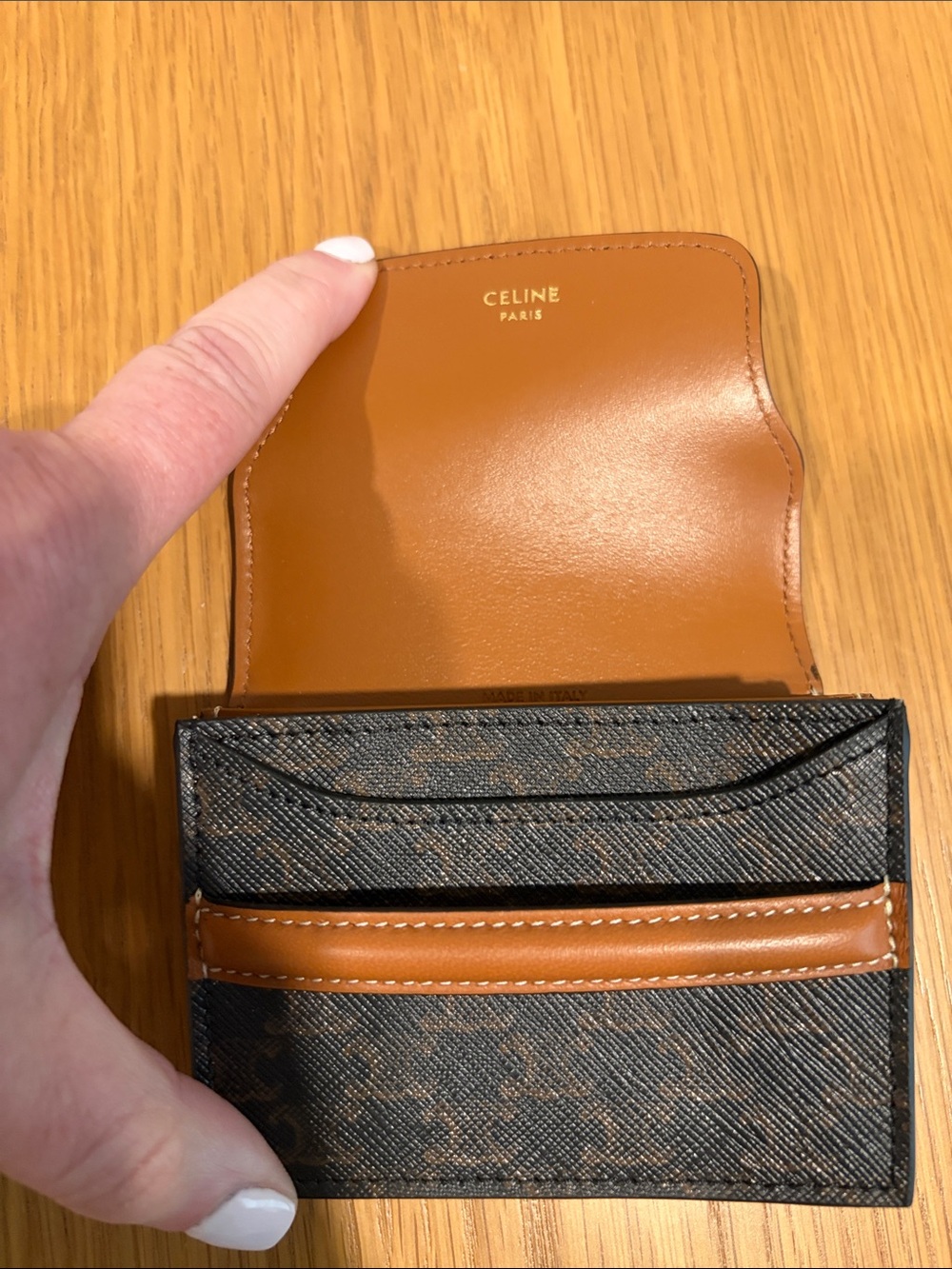 Celine Brown Monogram Triomphe Card Holder Wallet - Picture 3 of 7